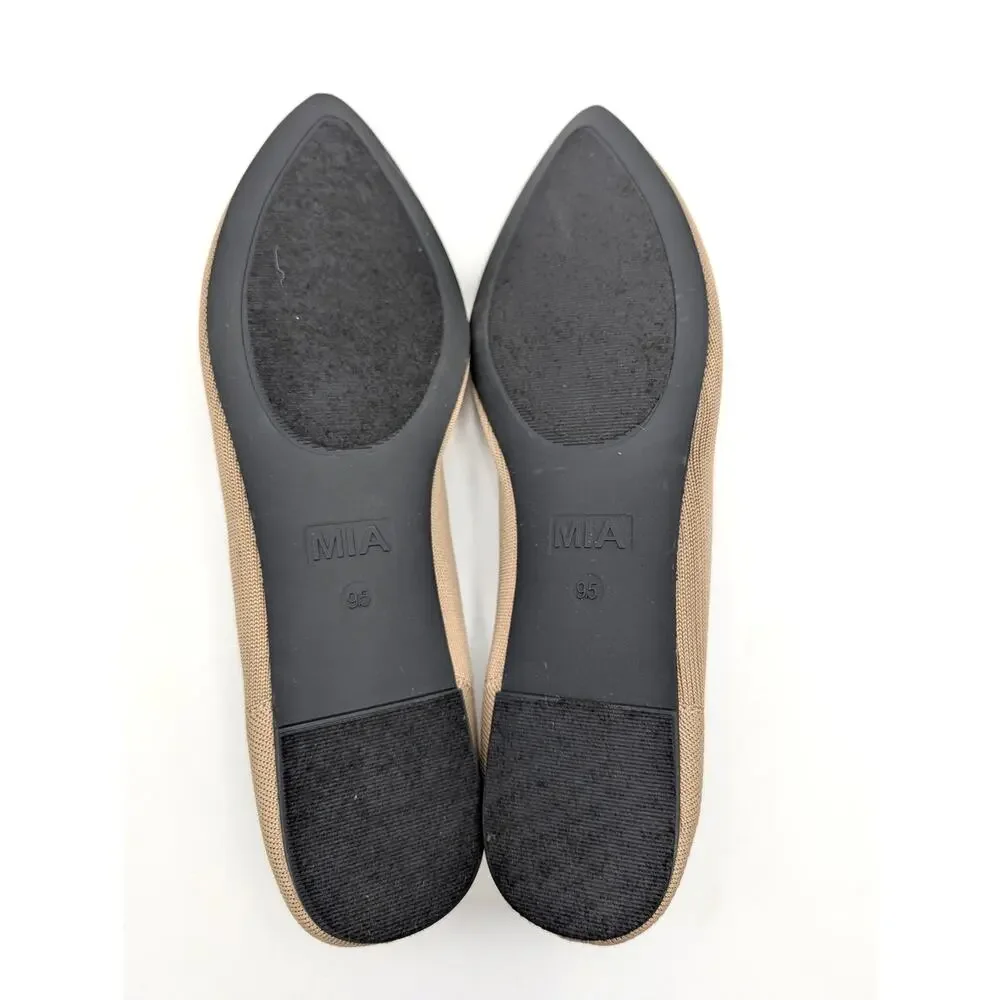 Mia Kerri Pointed Toe Ballet Flat Shoes Women's Dark Sand Size US9.5M EU40